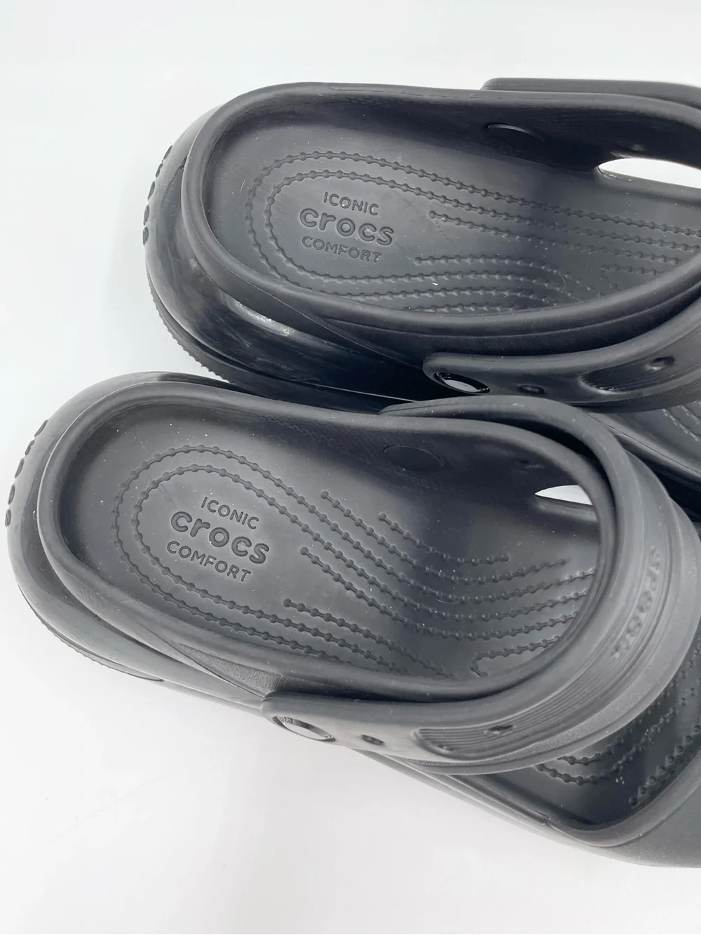 Crocs Classic Mega Crush Platform Wedge Sandals Black Women's Size 9 Men's 7
